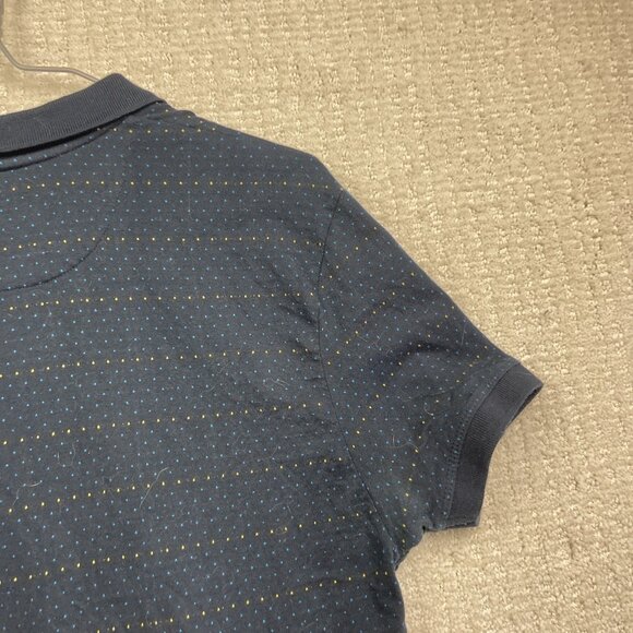 Larsson & Co Stockholm Men’s Polo Shirt Size M Blue / Yellow Polka Dot Collared - Picture 16 of 16